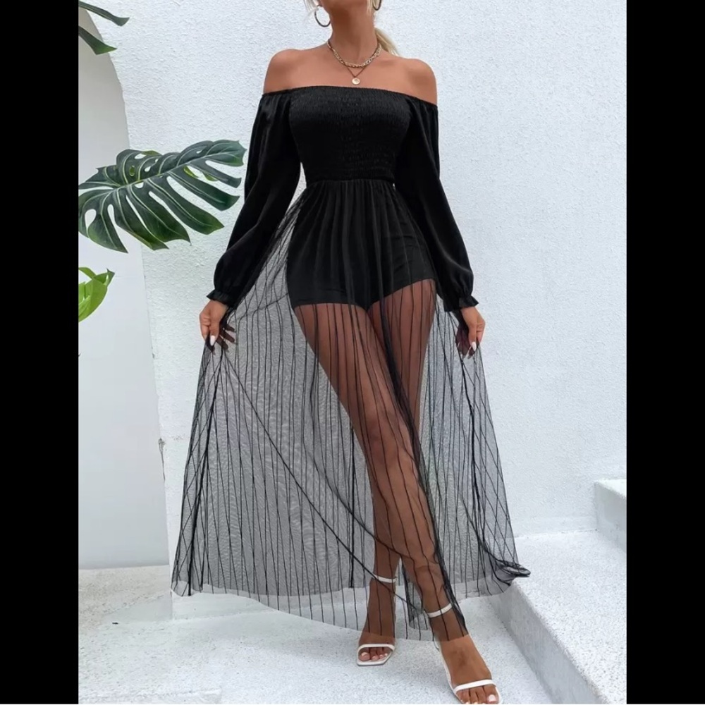 🔥Off Shoulder Maxi Romper - Picture 5 of 6